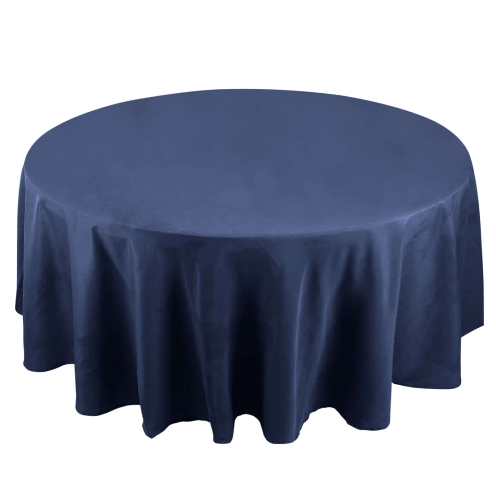 Premium Polyester 108" Round Tablecloth Navy Blue - Wrinkle-Resistant 220GSM Table Cover Pro Linens