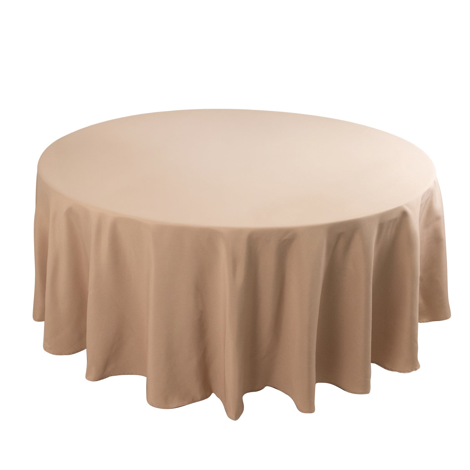 Premium Polyester 108" Round Tablecloth Nude - Wrinkle-Resistant 220GSM Table Cover Pro Linens