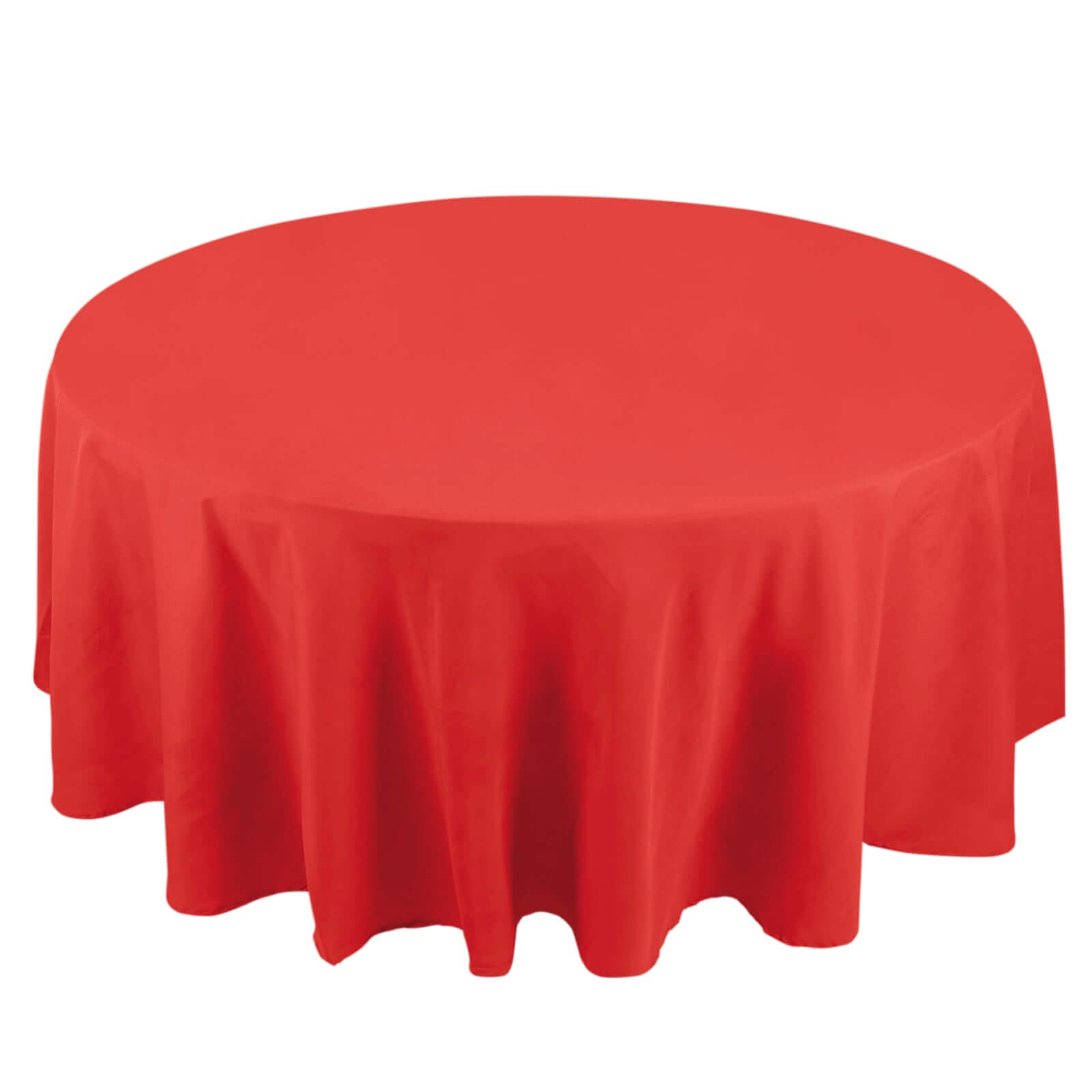 Premium Polyester 108" Round Tablecloth Red - Wrinkle-Resistant 220GSM Table Cover Pro Linens