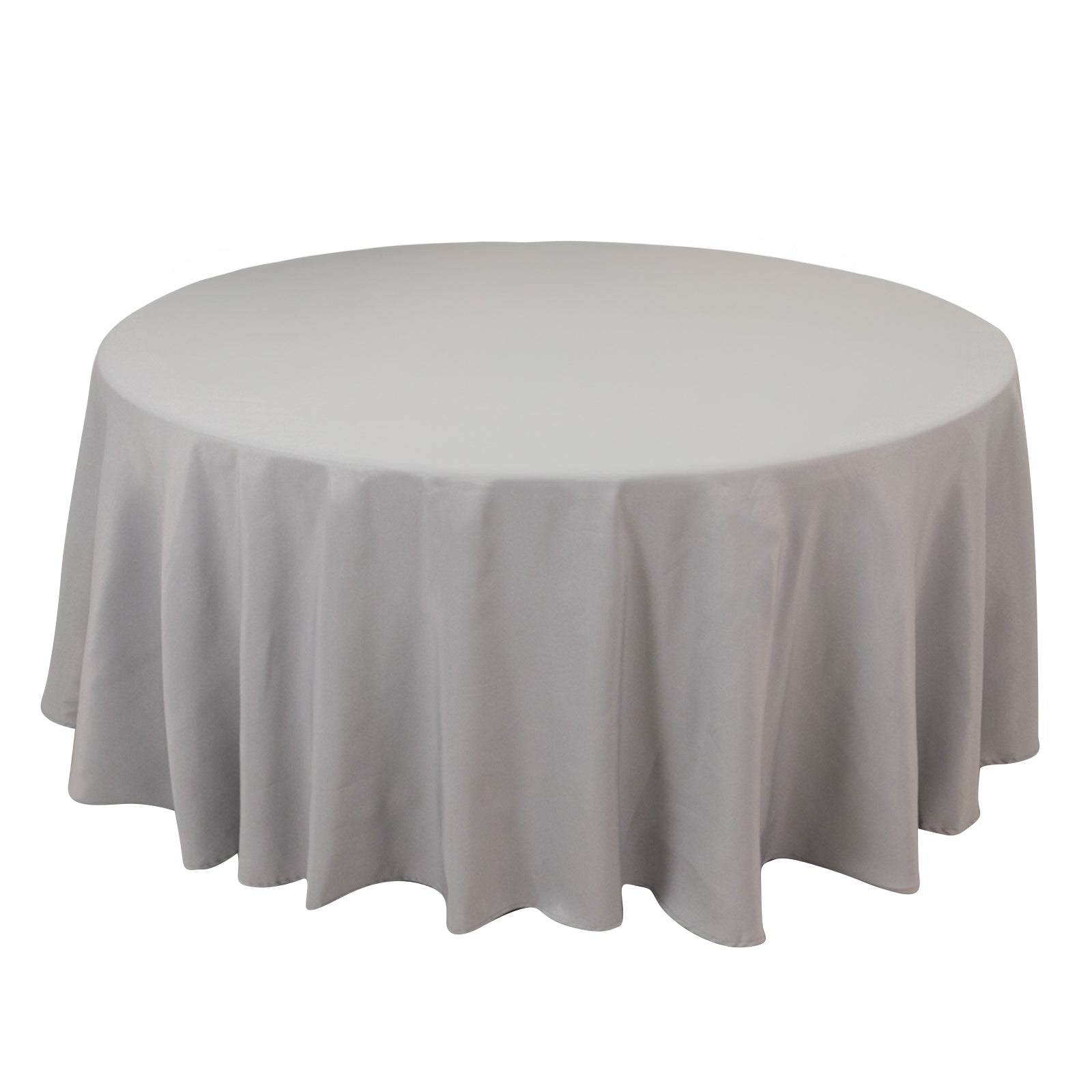 Premium Polyester 108" Round Tablecloth Silver - Wrinkle-Resistant 220GSM Table Cover Pro Linens