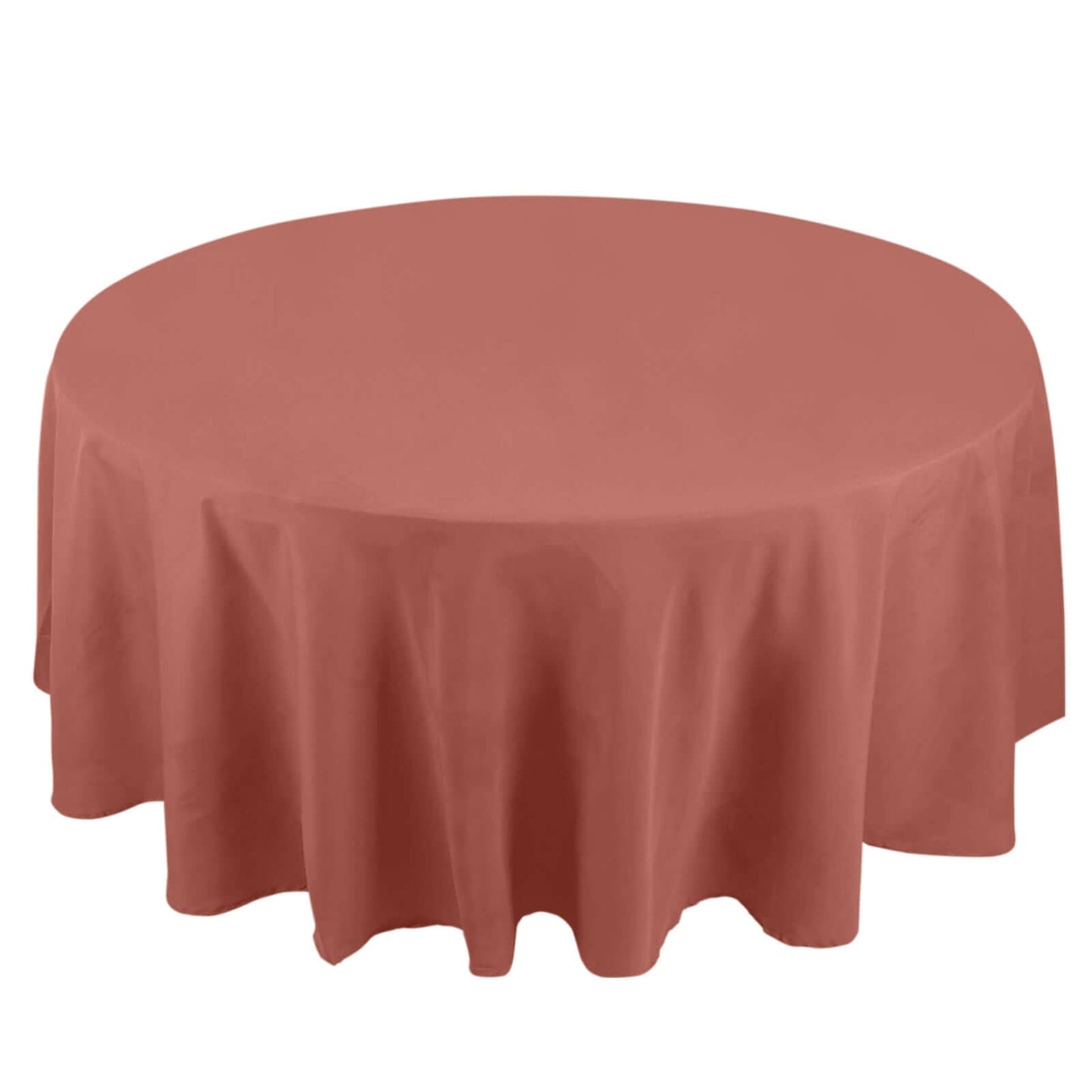 Premium Polyester 108" Round Tablecloth Terracotta (Rust) - Wrinkle-Resistant 220GSM Table Cover Pro Linens