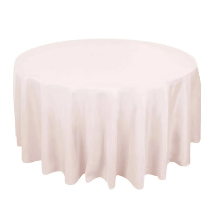 Premium Polyester 120" Round Tablecloth Blush - Seamless 220GSM Wrinkle-Resistant Table Cover Pro Linens