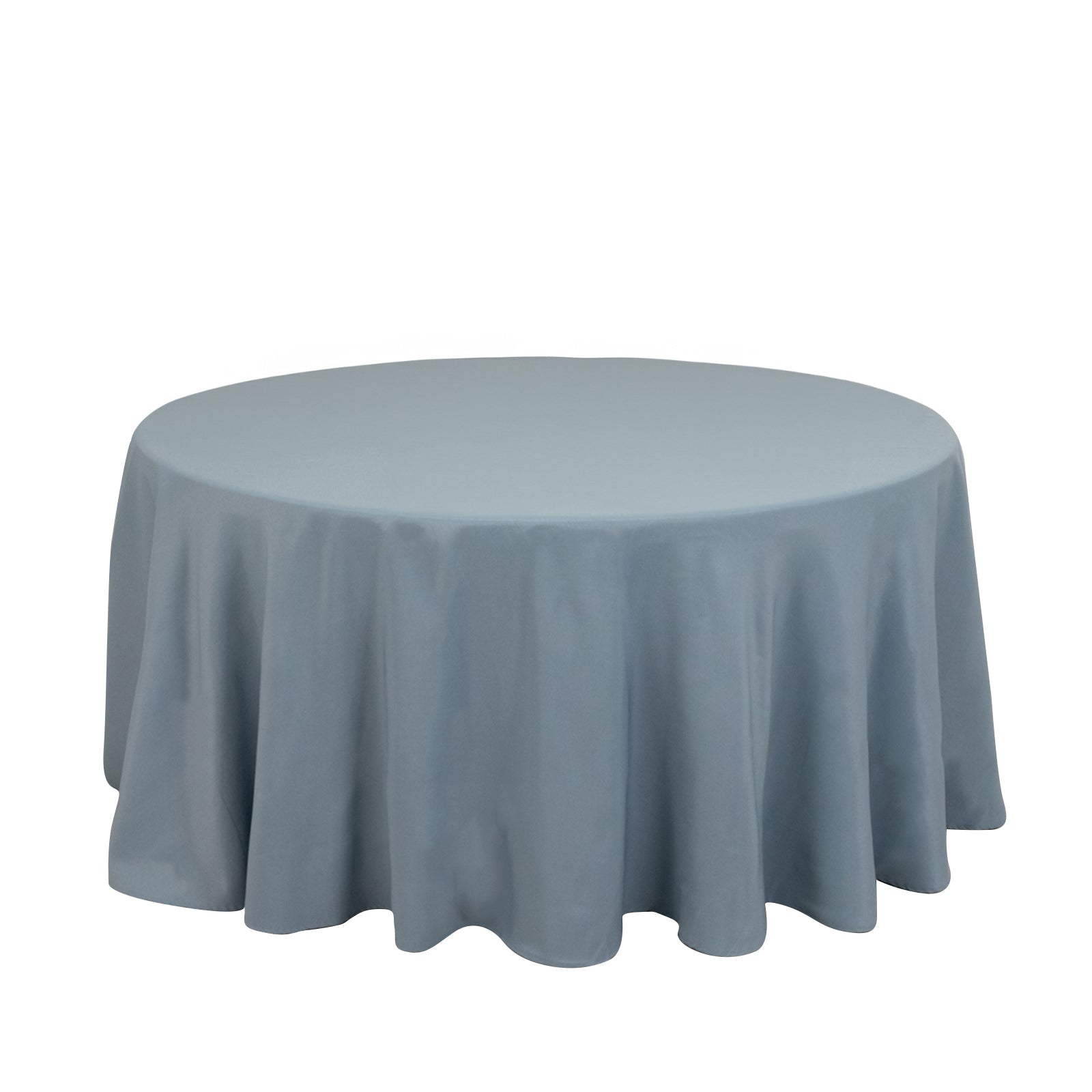 Premium Polyester 120" Round Tablecloth Dusty Blue - Seamless 220GSM Wrinkle-Resistant Table Cover Pro Linens