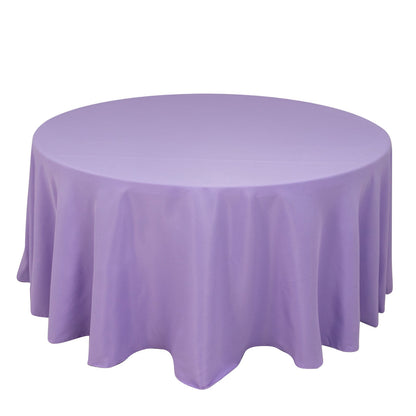 Premium Polyester 120" Round Tablecloth Lavender Lilac - Seamless 220GSM Wrinkle-Resistant Table Cover Pro Linens