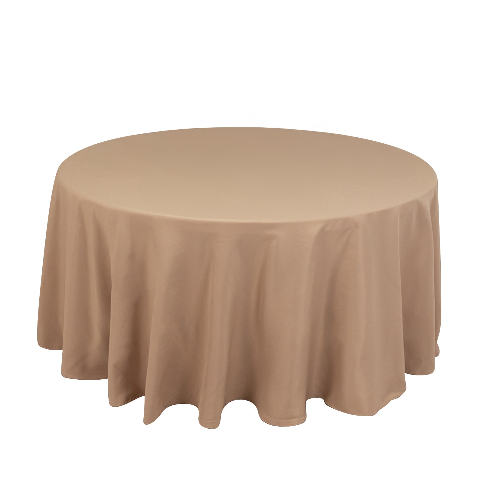 Premium Polyester 120" Round Tablecloth Nude - Seamless 220GSM Wrinkle-Resistant Table Cover Pro Linens