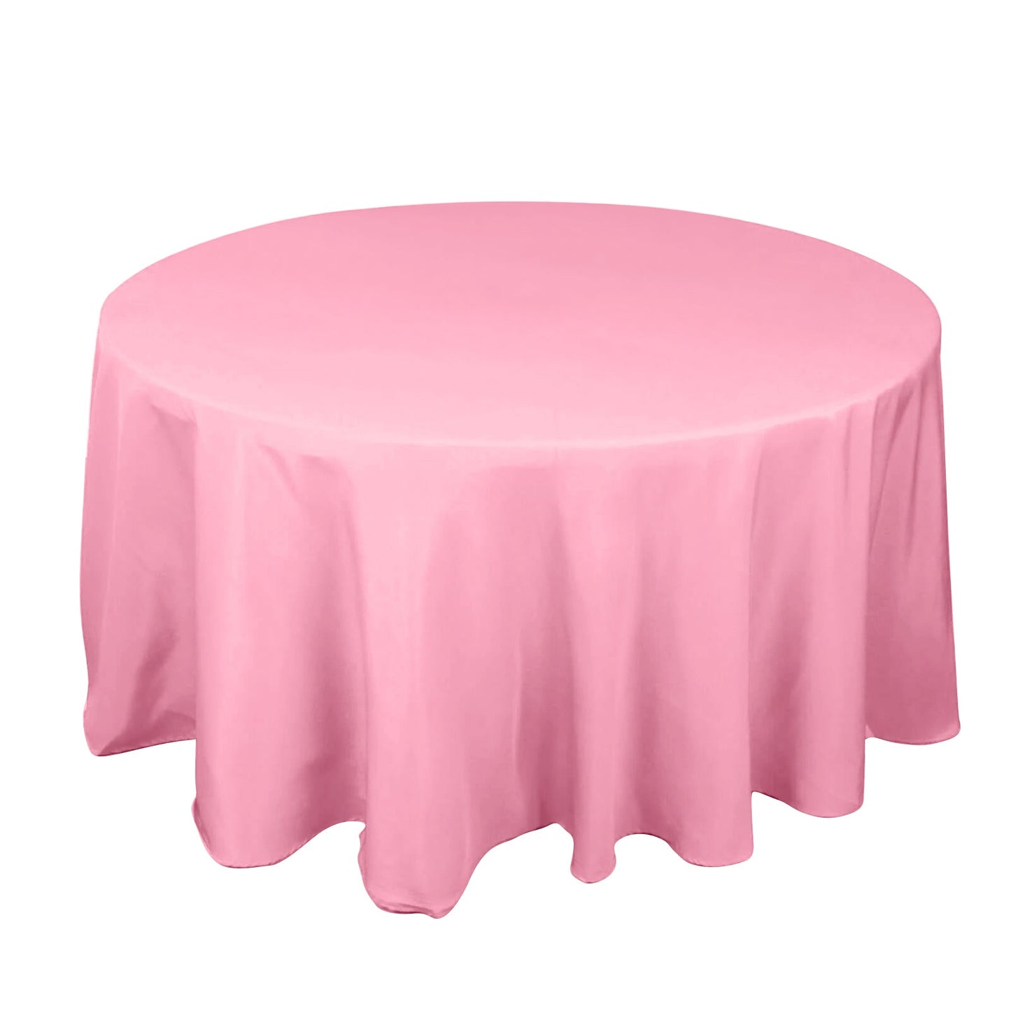 Premium Polyester 120" Round Tablecloth Pink - Seamless 220GSM Wrinkle-Resistant Table Cover Pro Linens