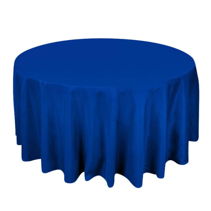 Premium Polyester 120" Round Tablecloth Royal Blue - Seamless 220GSM Wrinkle-Resistant Table Cover Pro Linens