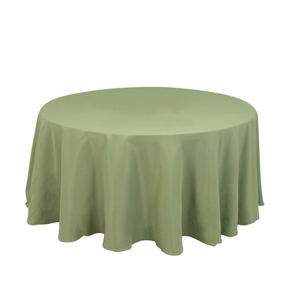 Premium Polyester 120" Round Tablecloth Sage Green - Seamless 220GSM Wrinkle-Resistant Table Cover Pro Linens