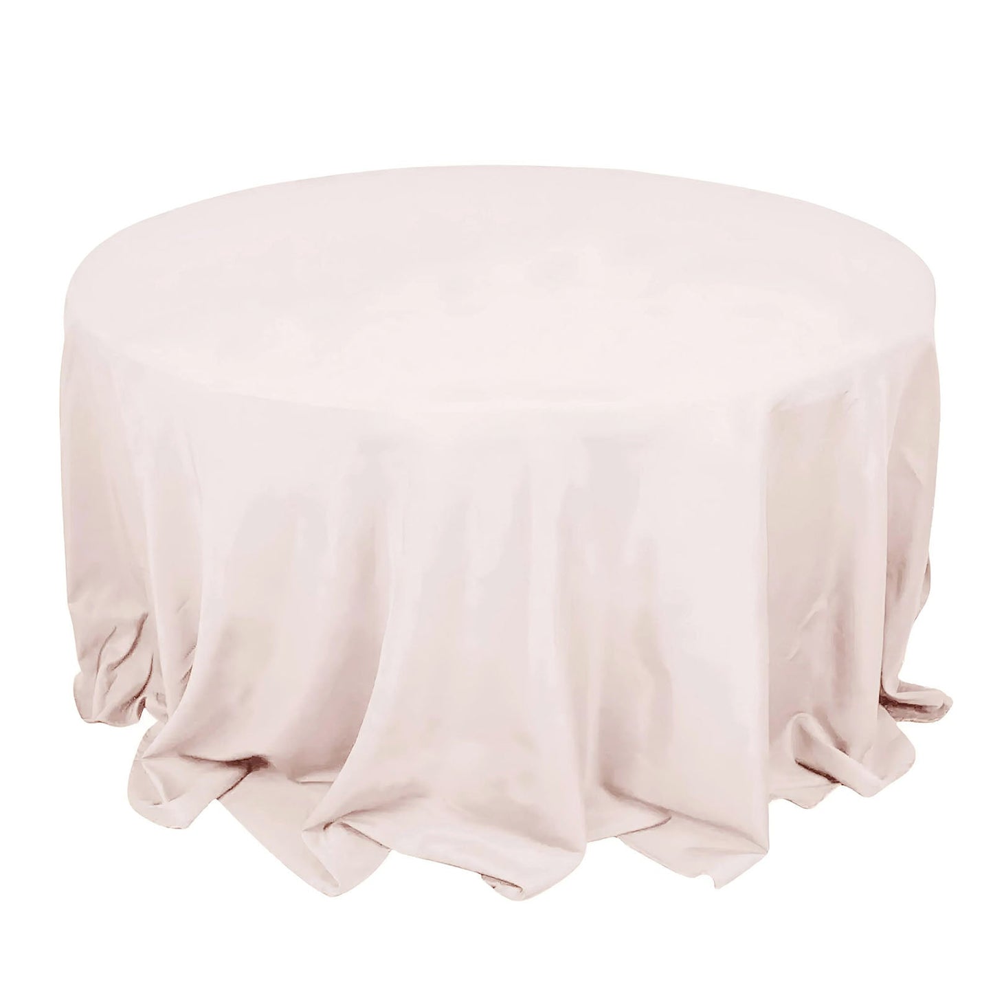 Premium Polyester 132" Round Tablecloth Blush - Seamless 220GSM Wrinkle-Resistant Table Cover Pro Linens