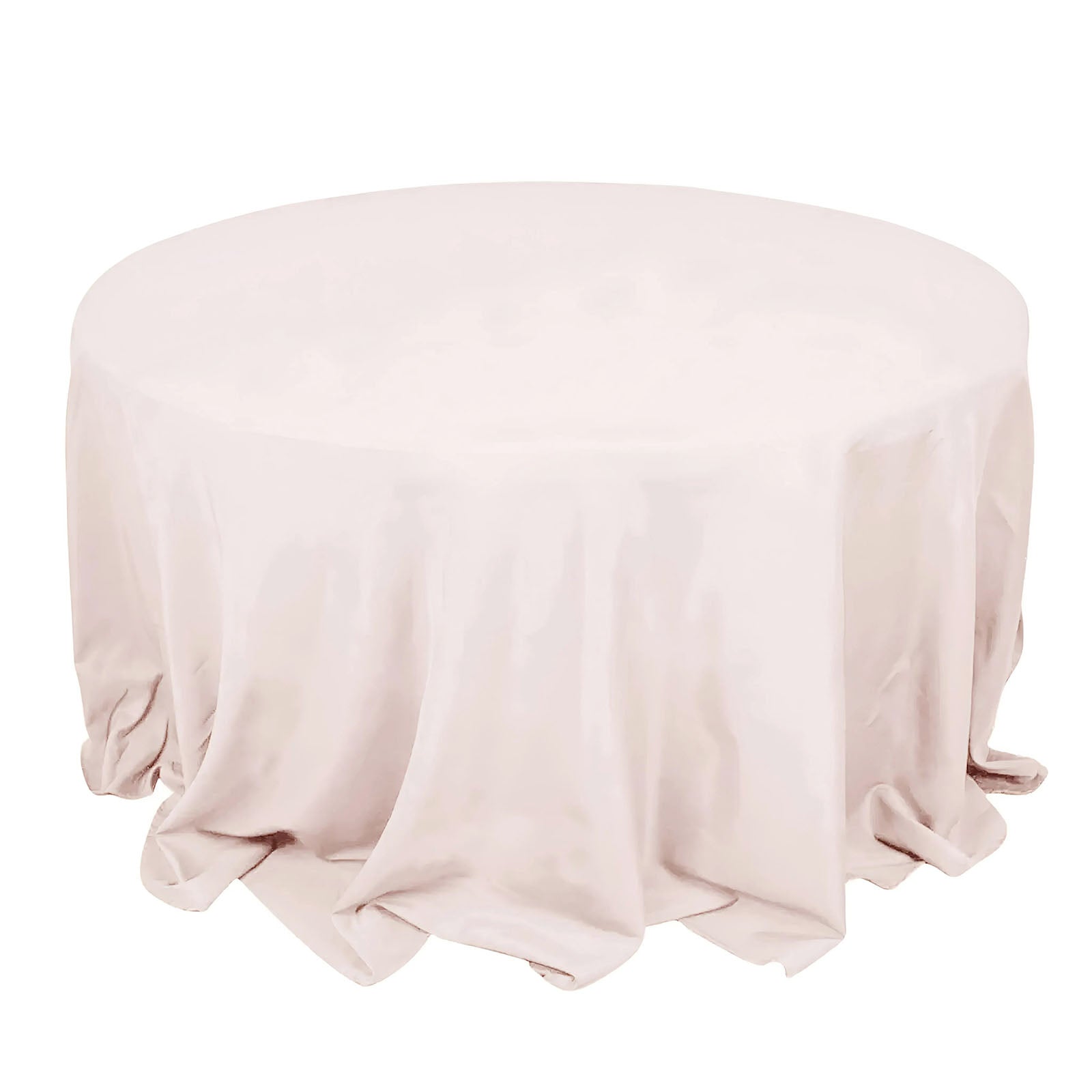 Premium Polyester 132" Round Tablecloth Blush - Seamless 220GSM Wrinkle-Resistant Table Cover Pro Linens