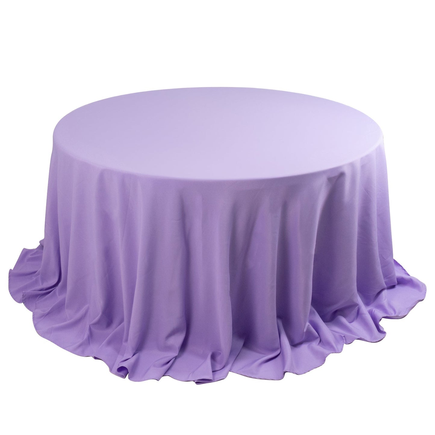 Premium Polyester 132" Round Tablecloth Lavender Lilac - Seamless 220GSM Wrinkle-Resistant Table Cover Pro Linens