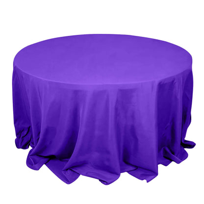 Premium Polyester 132" Round Tablecloth Purple - Seamless 220GSM Wrinkle-Resistant Table Cover Pro Linens