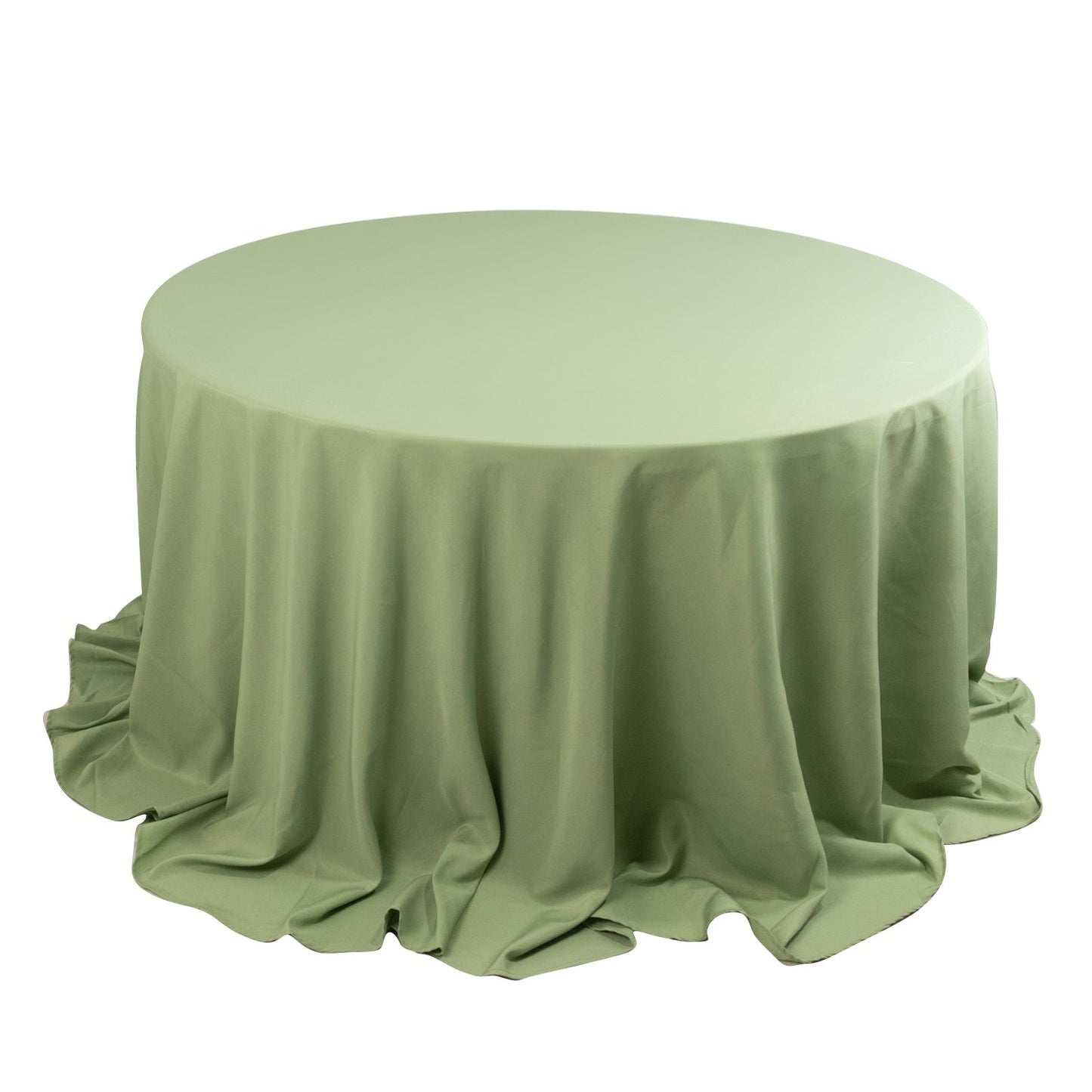 Premium Polyester 132" Round Tablecloth Sage Green - Seamless 220GSM Wrinkle-Resistant Table Cover Pro Linens