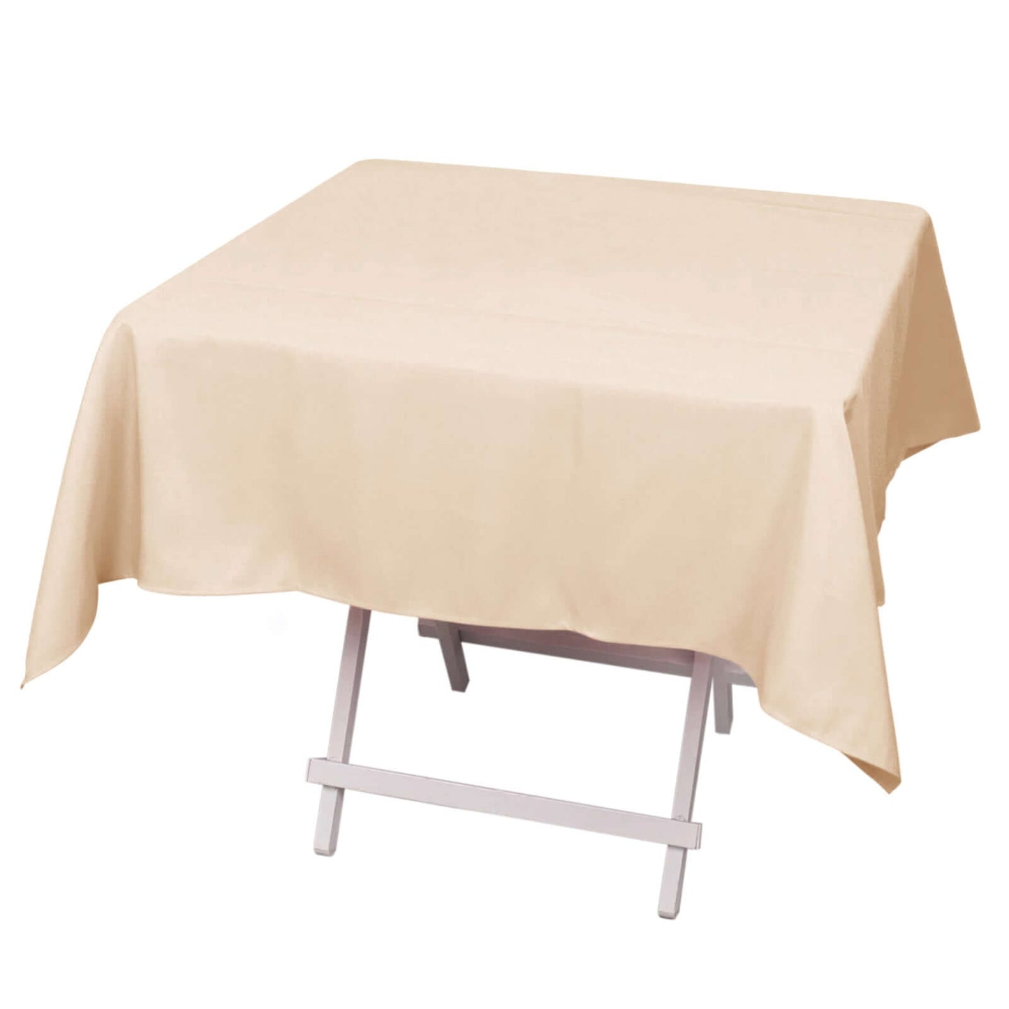 Premium Polyester 54"x54" Square Tablecloth Beige - Stain and Wrinkle-Resistant 220GSM Table Cover Pro Linens