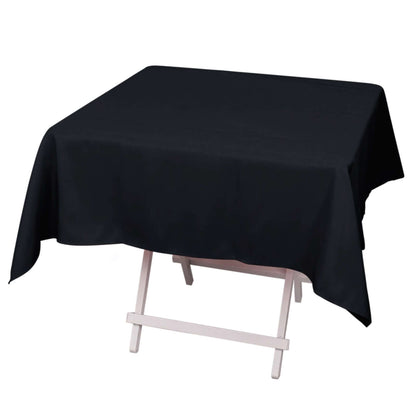 Premium Polyester 54"x54" Square Tablecloth Black - Stain and Wrinkle-Resistant 220GSM Finish for Weddings & Events Pro Linens