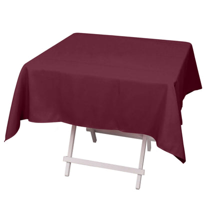 Premium Polyester 54"x54" Square Tablecloth Burgundy - Stain and Wrinkle-Resistant 220GSM Table Cover Pro Linens