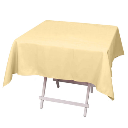 Premium Polyester 54"x54" Square Tablecloth Champagne - 220GSM Stain and Wrinkle-Resistant Table Cover Pro Linens