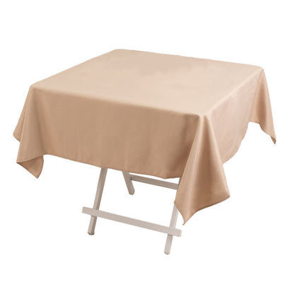 Premium Polyester 54"x54" Square Tablecloth Nude - 220GSM Stain and Wrinkle-Resistant Table Cover Pro Linens