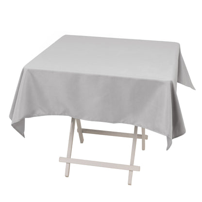 Premium Polyester 54"x54" Square Tablecloth Silver - Stain and Wrinkle-Resistant 220GSM Table Cover Pro Linens