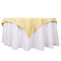 Premium Polyester 54"x54" Table Overlay Square Tablecloth Champagne - 220GSM Stain and Wrinkle-Resistant Table Topper Pro Linens