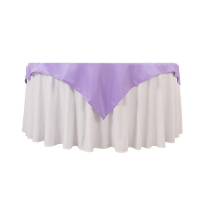 Premium Polyester 54"x54" Table Overlay Square Tablecloth Lavender Lilac - Stain and Wrinkle-Resistant 220GSM Table Topper Pro Linens