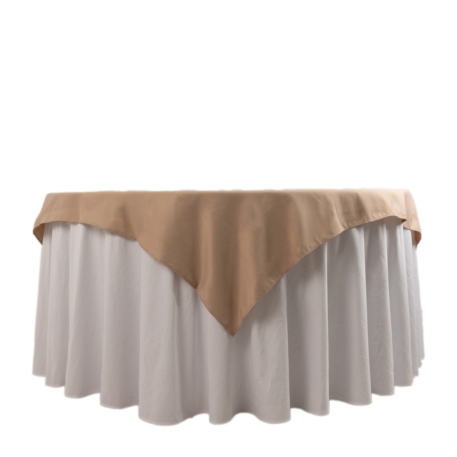 Premium Polyester 54"x54" Table Overlay Square Tablecloth Nude - 220GSM Stain and Wrinkle-Resistant Table Topper Pro Linens