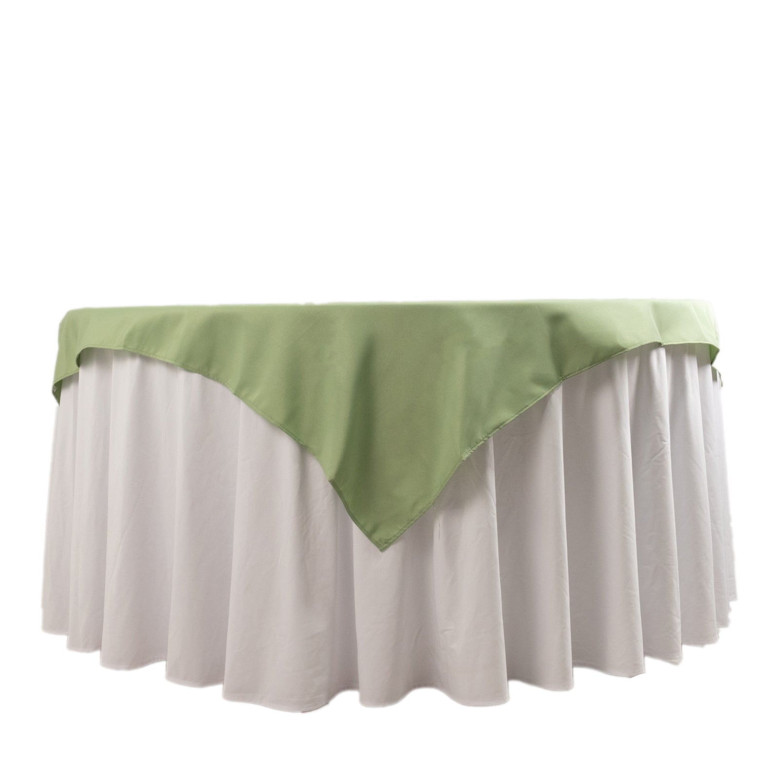 Premium Polyester 54"x54" Table Overlay Square Tablecloth Sage Green - Stain and Wrinkle-Resistant 220GSM Table Topper Pro Linens