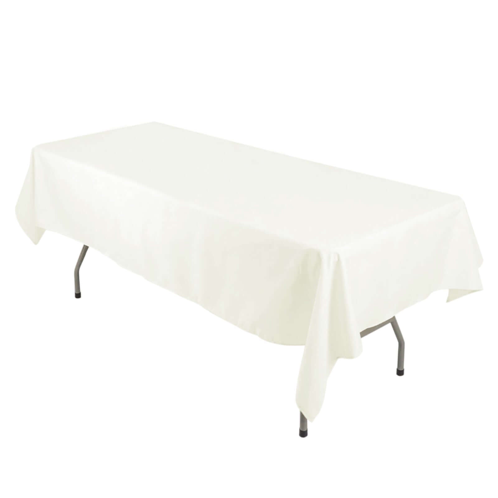 Premium Polyester 54"x96" Rectangle Tablecloth Ivory - Durable 220GSM Stain-Resistant Fabric Table Cover Pro Linens