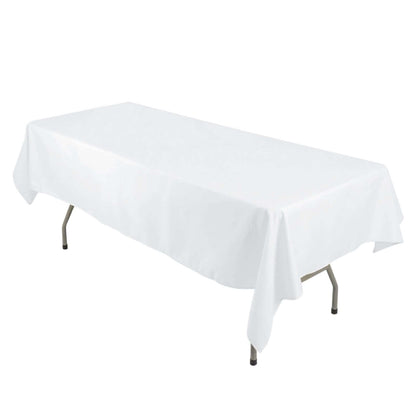 Premium Polyester 54"x96" Rectangle Tablecloth White - Durable 220GSM Stain-Resistant Fabric for Weddings & Events Pro Linens