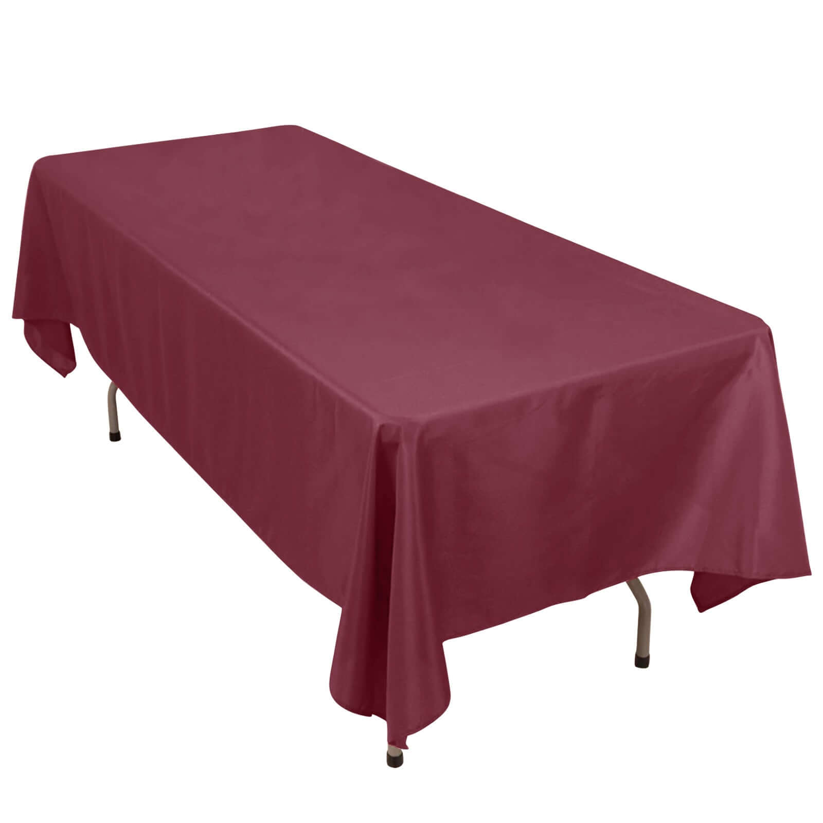 Premium Polyester 60"x102" Rectangle Tablecloth Burgundy - Durable 220GSM Wrinkle-Resistant Table Cover Pro Linens