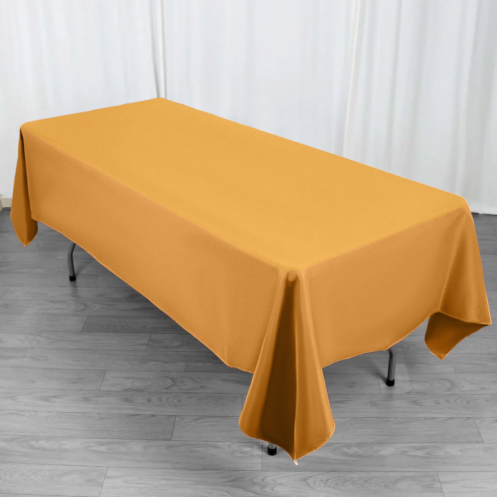 Premium Polyester 60"x102" Rectangle Tablecloth Gold - Durable 220GSM Wrinkle - Resistant Table Cover - Pro Linens