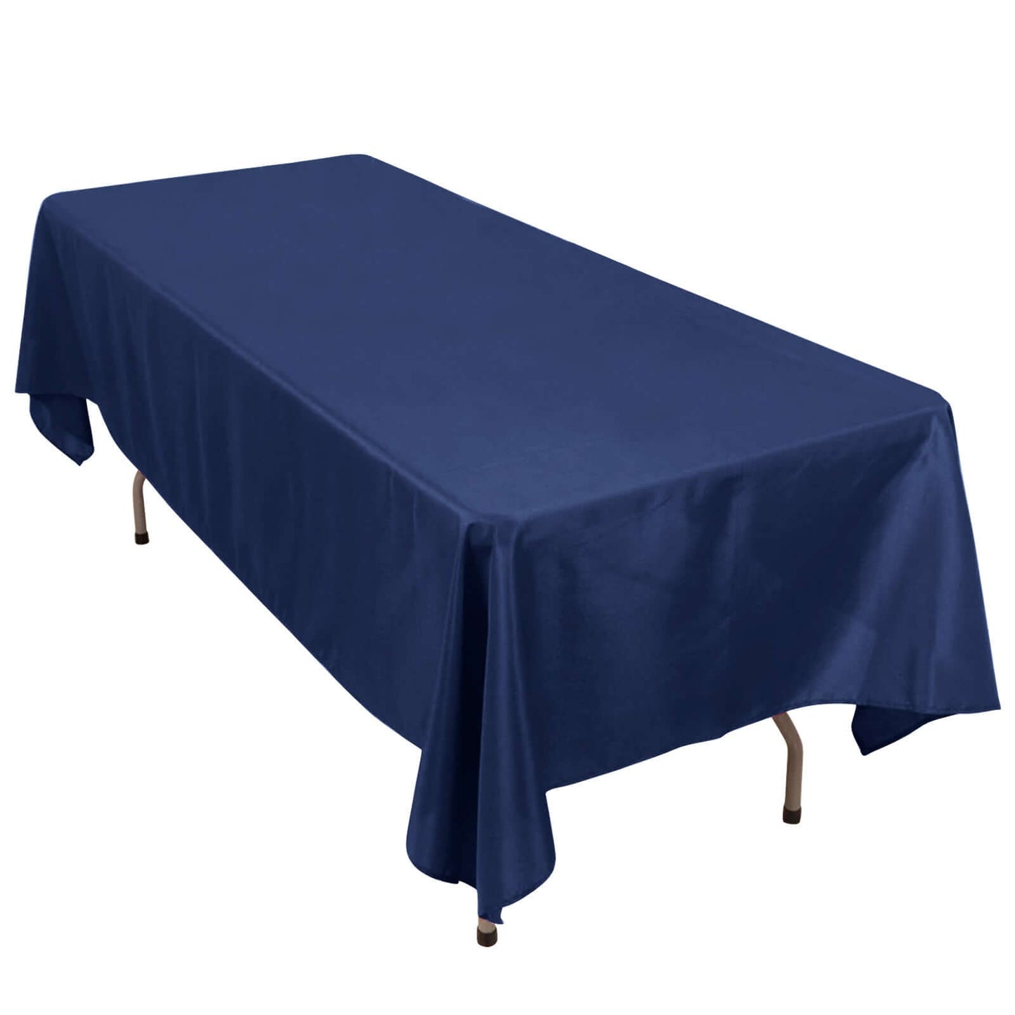 Premium Polyester 60"x102" Rectangle Tablecloth Navy Blue - Durable 220GSM Wrinkle-Resistant Table Cover Pro Linens