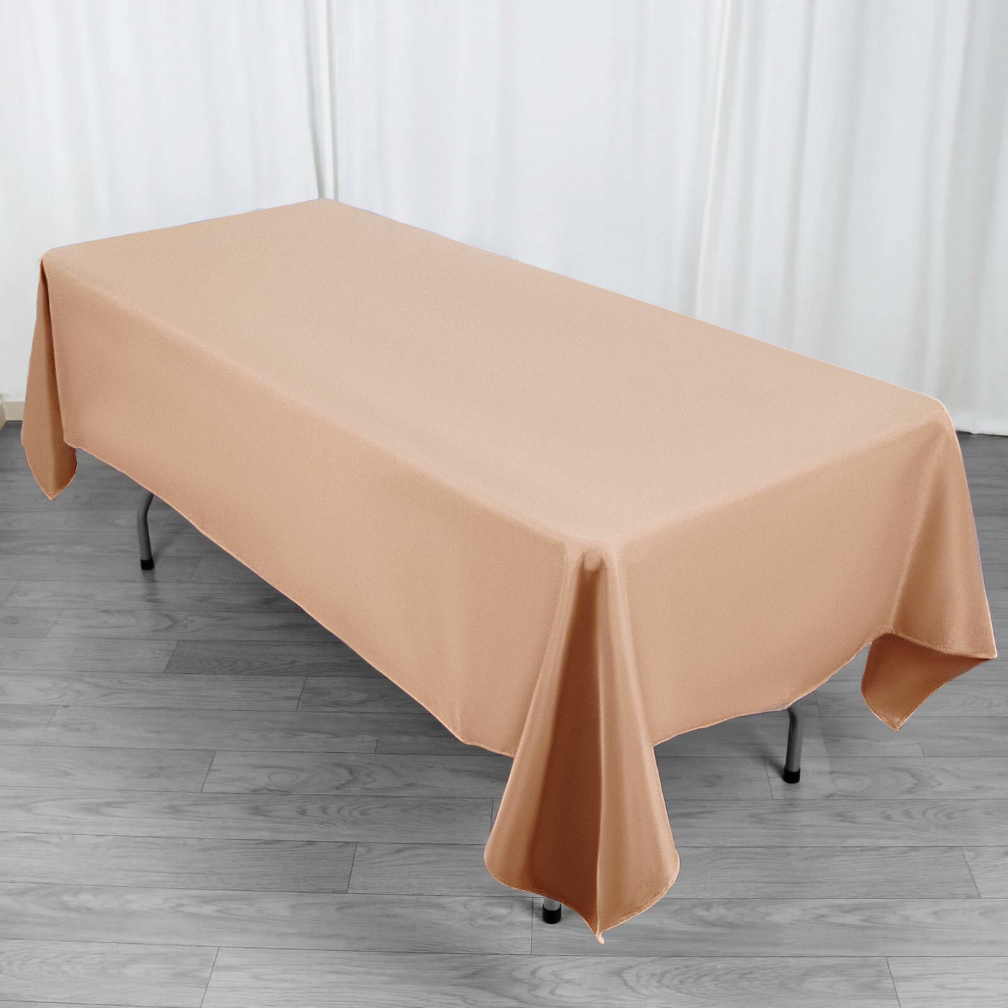 Premium Polyester 60"x102" Rectangle Tablecloth Nude - Durable 220GSM Wrinkle - Resistant Table Cover - Pro Linens