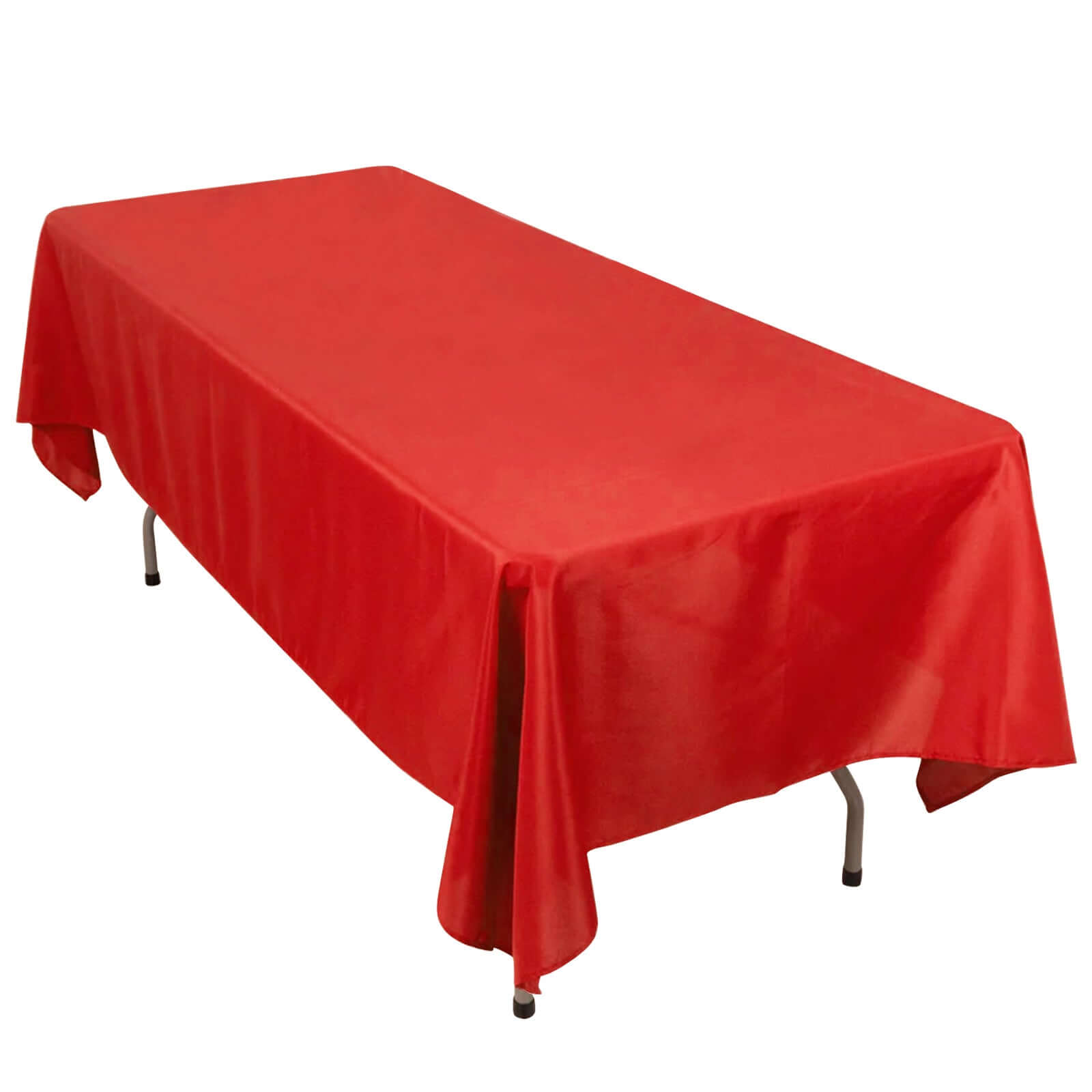 Premium Polyester 60"x102" Rectangle Tablecloth Red - Durable 220GSM Wrinkle-Resistant Table Cover Pro Linens