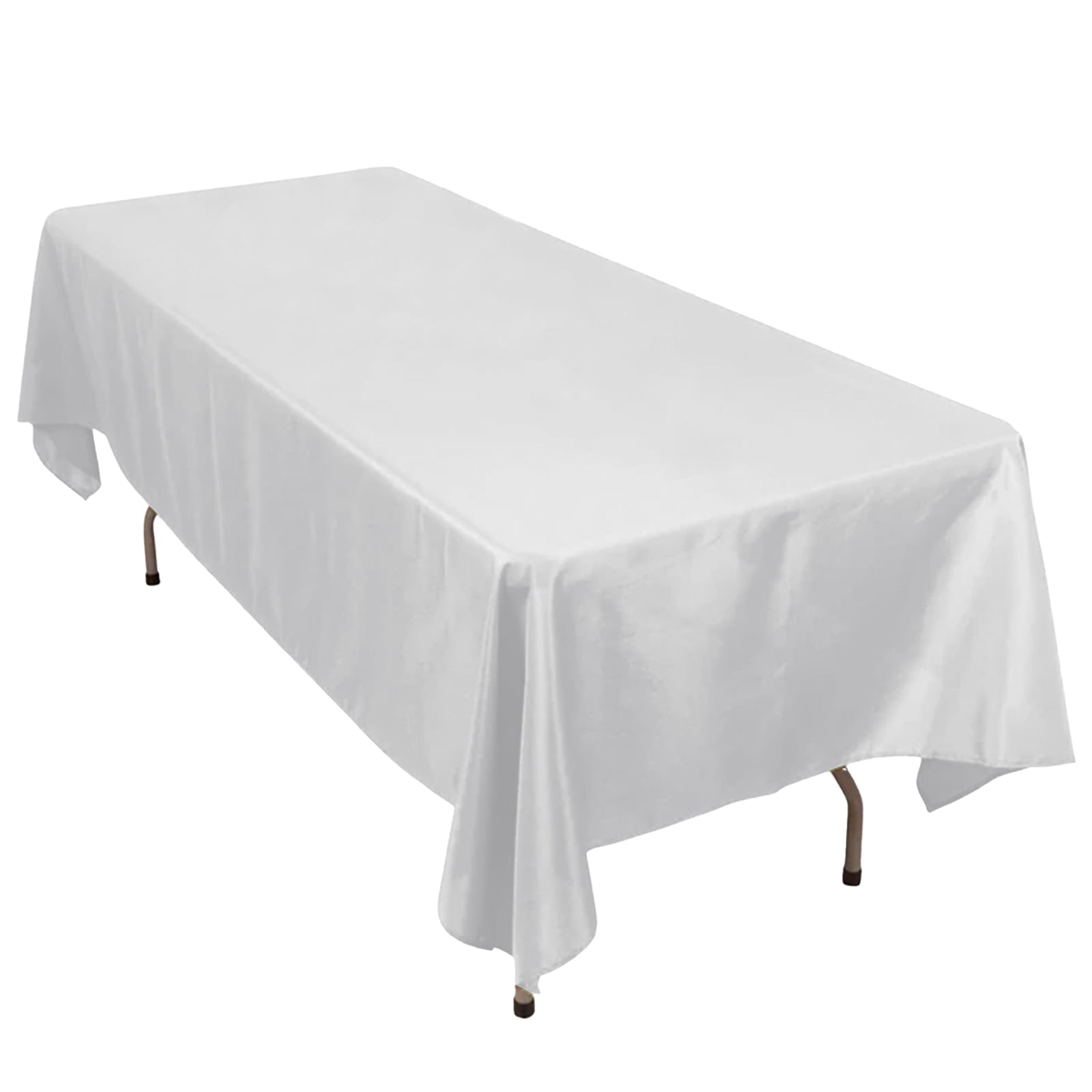 Premium Polyester 60"x102" Rectangle Tablecloth Silver - Durable 220GSM Wrinkle - Resistant Table Cover - Pro Linens