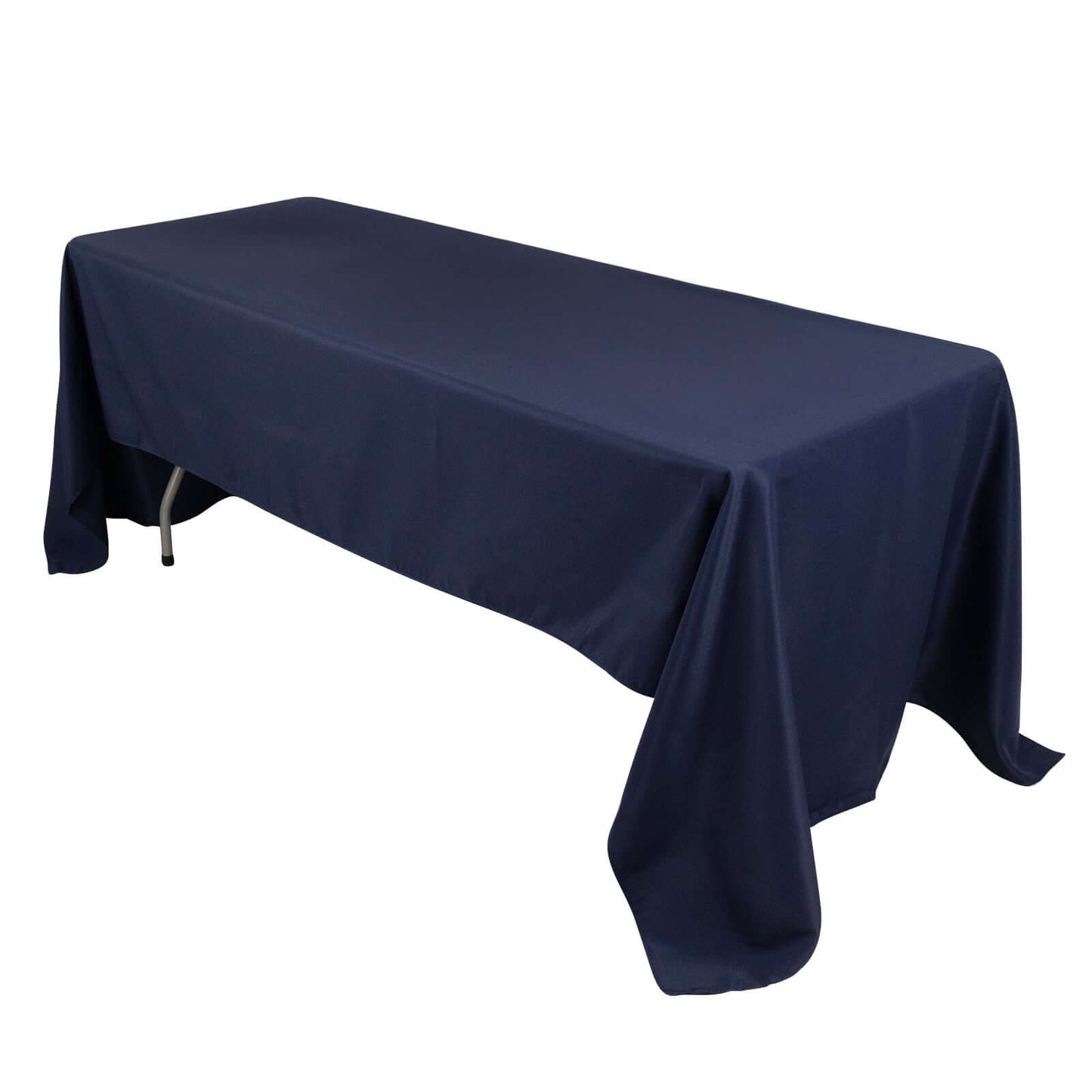 Premium Polyester 60"x126" Rectangle Tablecloth Navy Blue - Stain-Resistant 220GSM Finish Table Cover Pro Linens