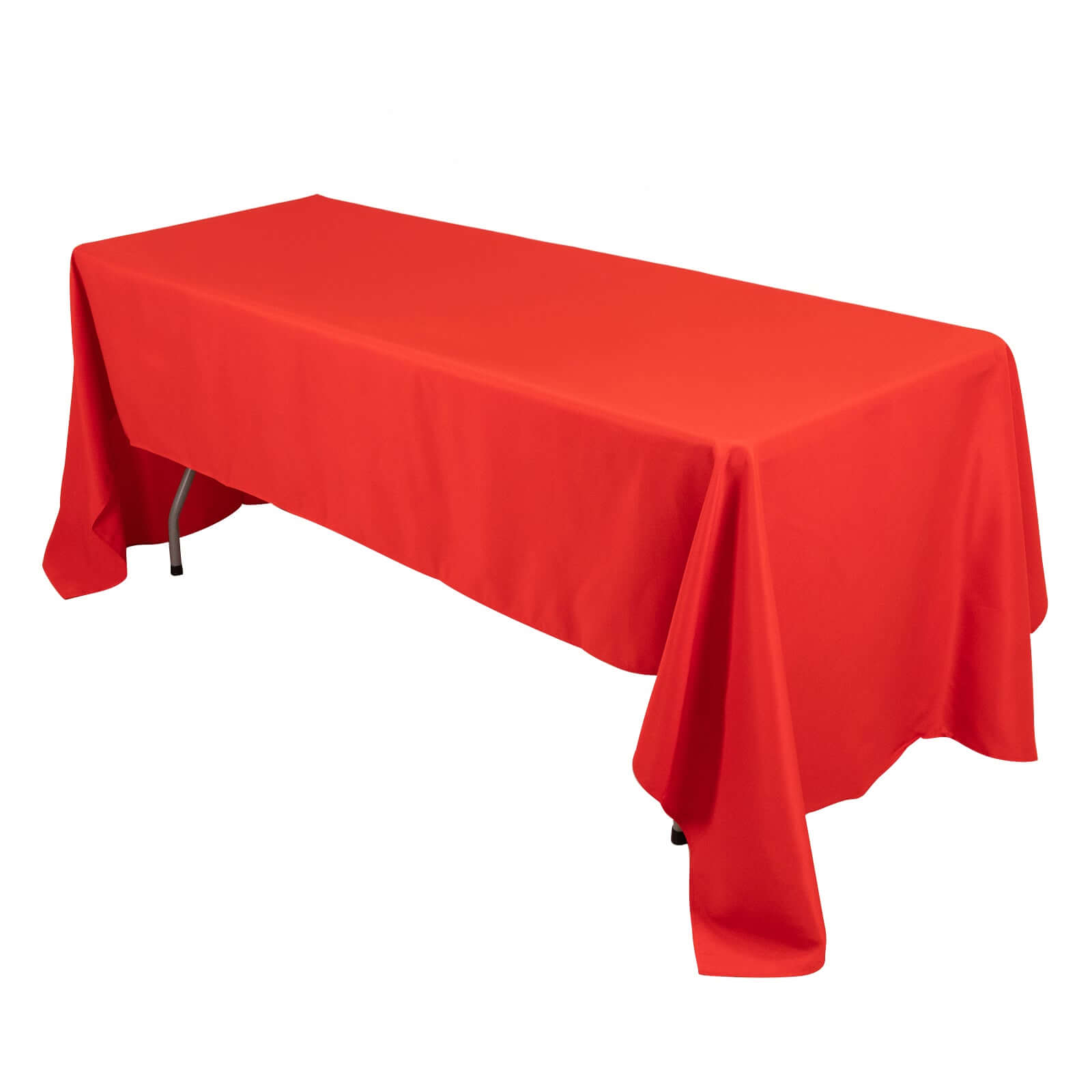 Premium Polyester 60"x126" Rectangle Tablecloth Red - Stain-Resistant 220GSM Finish Table Cover Pro Linens