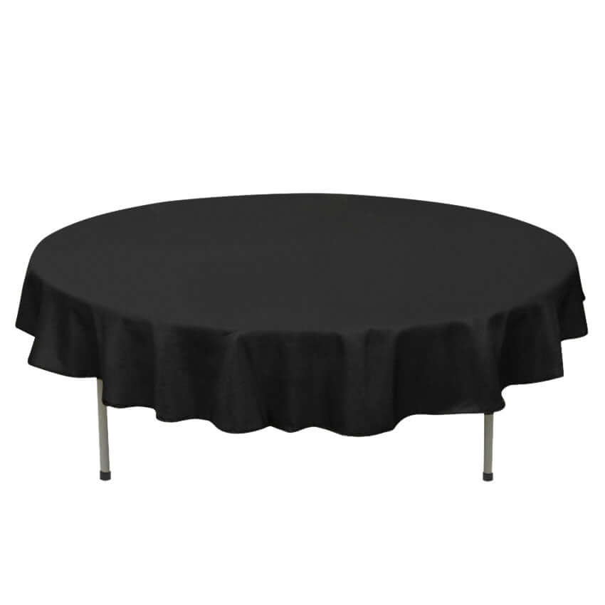 Premium Polyester 70" Round Tablecloth Black - Stain and Wrinkle-Resistant 220GSM Table Cover Pro Linens