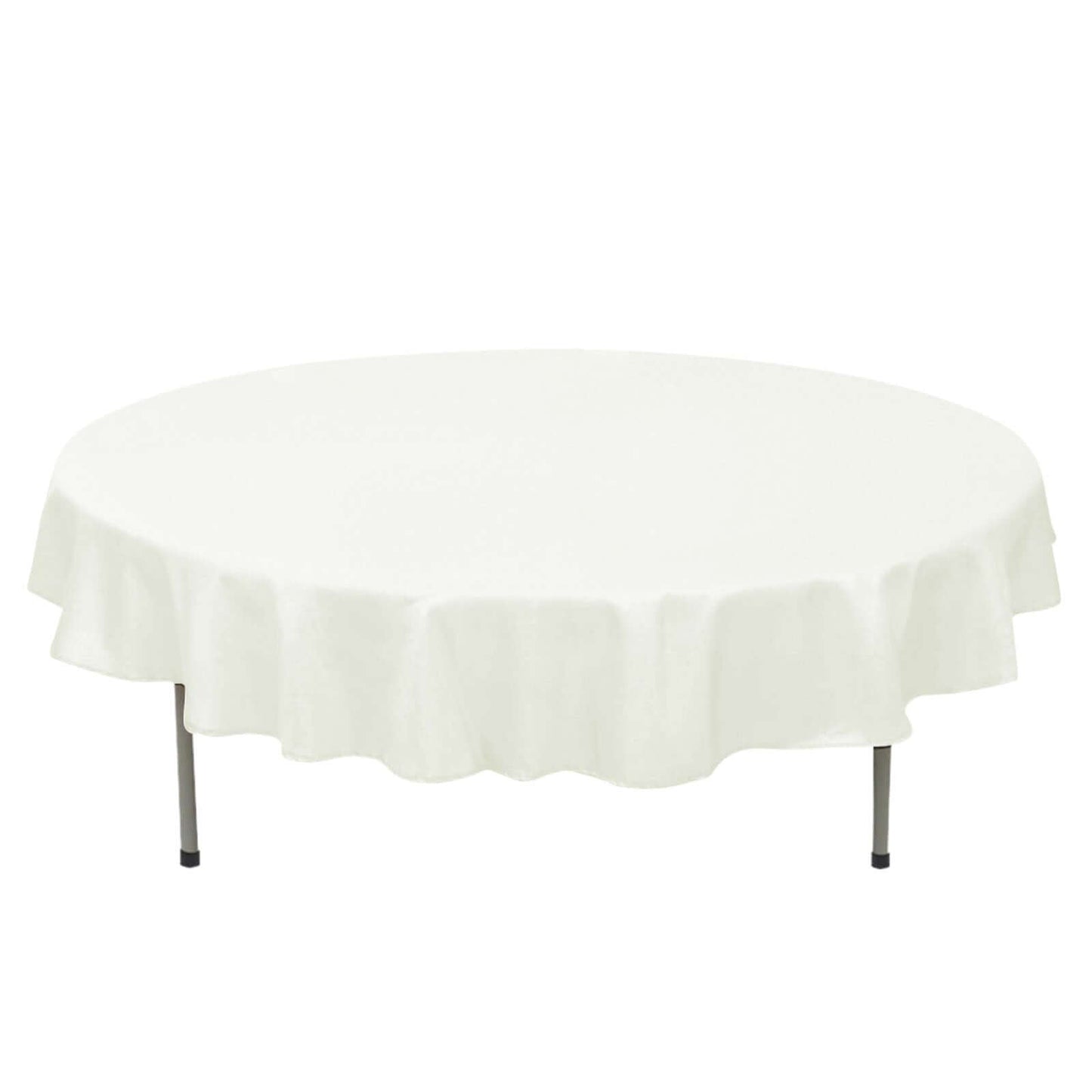 Premium Polyester 70" Round Tablecloth Ivory - Stain and Wrinkle-Resistant 220GSM Table Cover Pro Linens