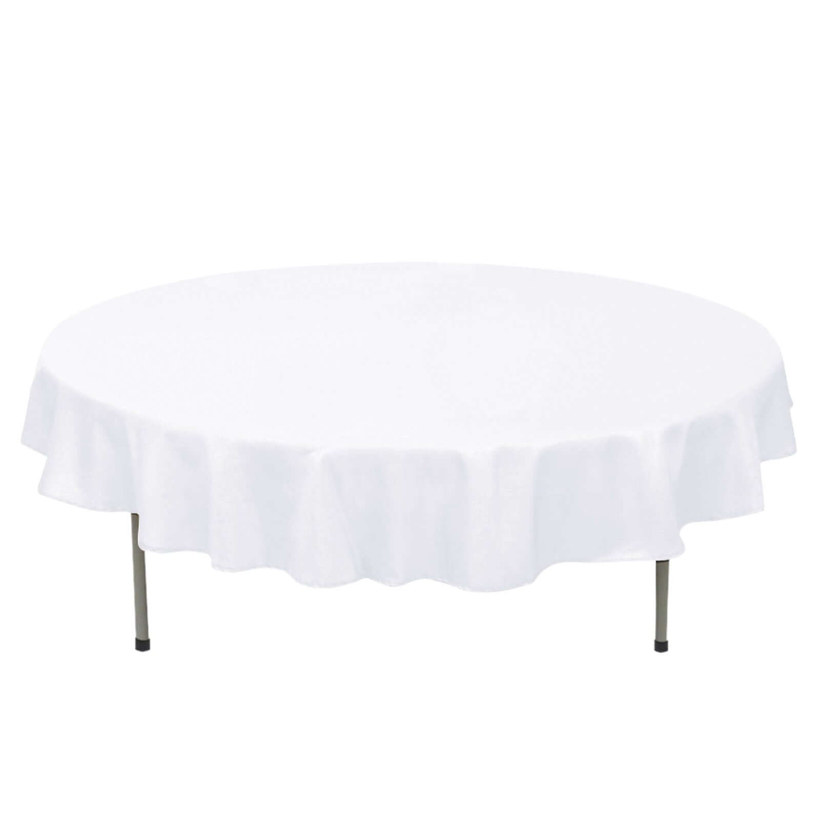 Premium Polyester 70" Round Tablecloth White - Stain and Wrinkle-Resistant 220GSM Table Cover for Weddings & Events Pro Linens