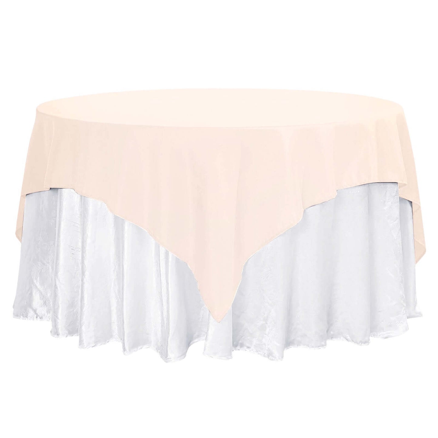 Premium Polyester 70"x70" Table Overlay Square Tablecloth Blush 220GSM Wrinkle-Resistant Table Cover Pro Linens