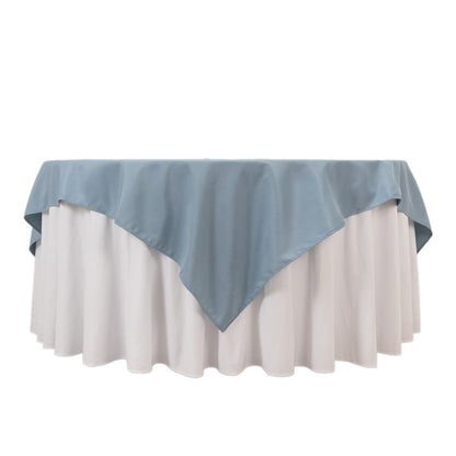 Premium Polyester 70"x70" Table Overlay Square Tablecloth Dusty Blue 220GSM Wrinkle-Resistant Table Cover Pro Linens