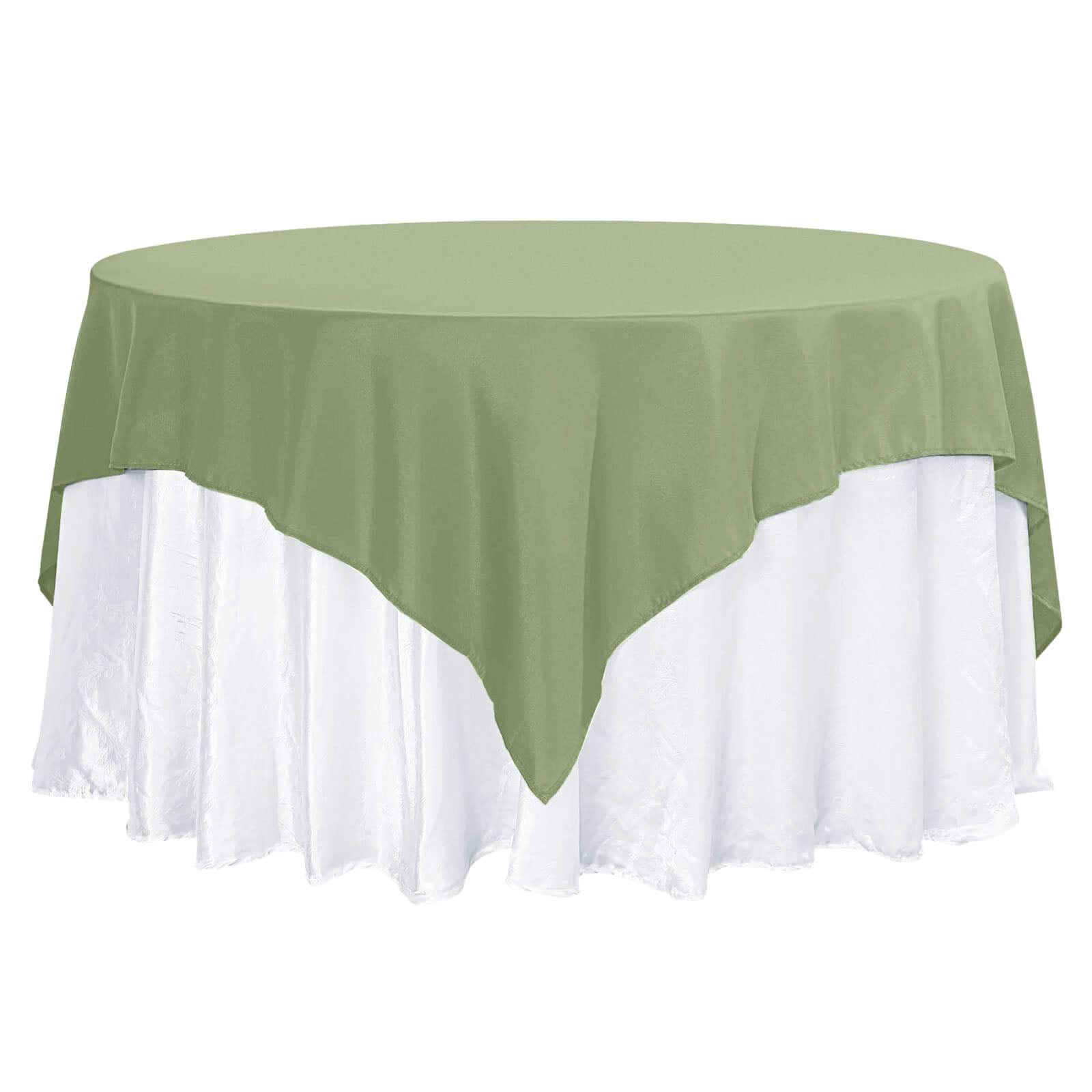 Premium Polyester 70"x70" Table Overlay Square Tablecloth Dusty Sage 220GSM Wrinkle-Resistant Table Cover Pro Linens