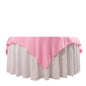 Premium Polyester 70"x70" Table Overlay Square Tablecloth Pink 220GSM Wrinkle-Resistant Table Cover Pro Linens