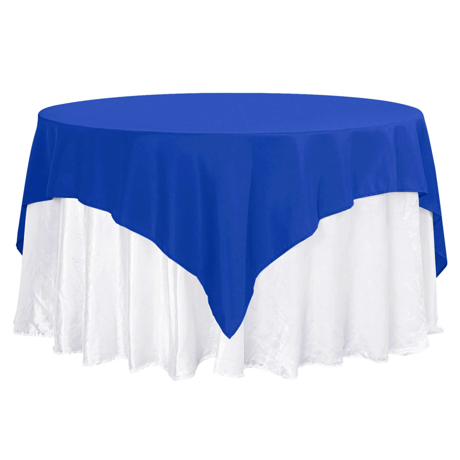 Premium Polyester 70"x70" Table Overlay Square Tablecloth Royal Blue 220GSM Wrinkle-Resistant Table Cover Pro Linens