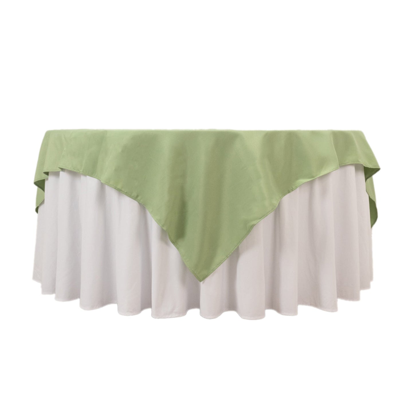 Premium Polyester 70"x70" Table Overlay Square Tablecloth Sage Green 220GSM Wrinkle-Resistant Table Cover Pro Linens