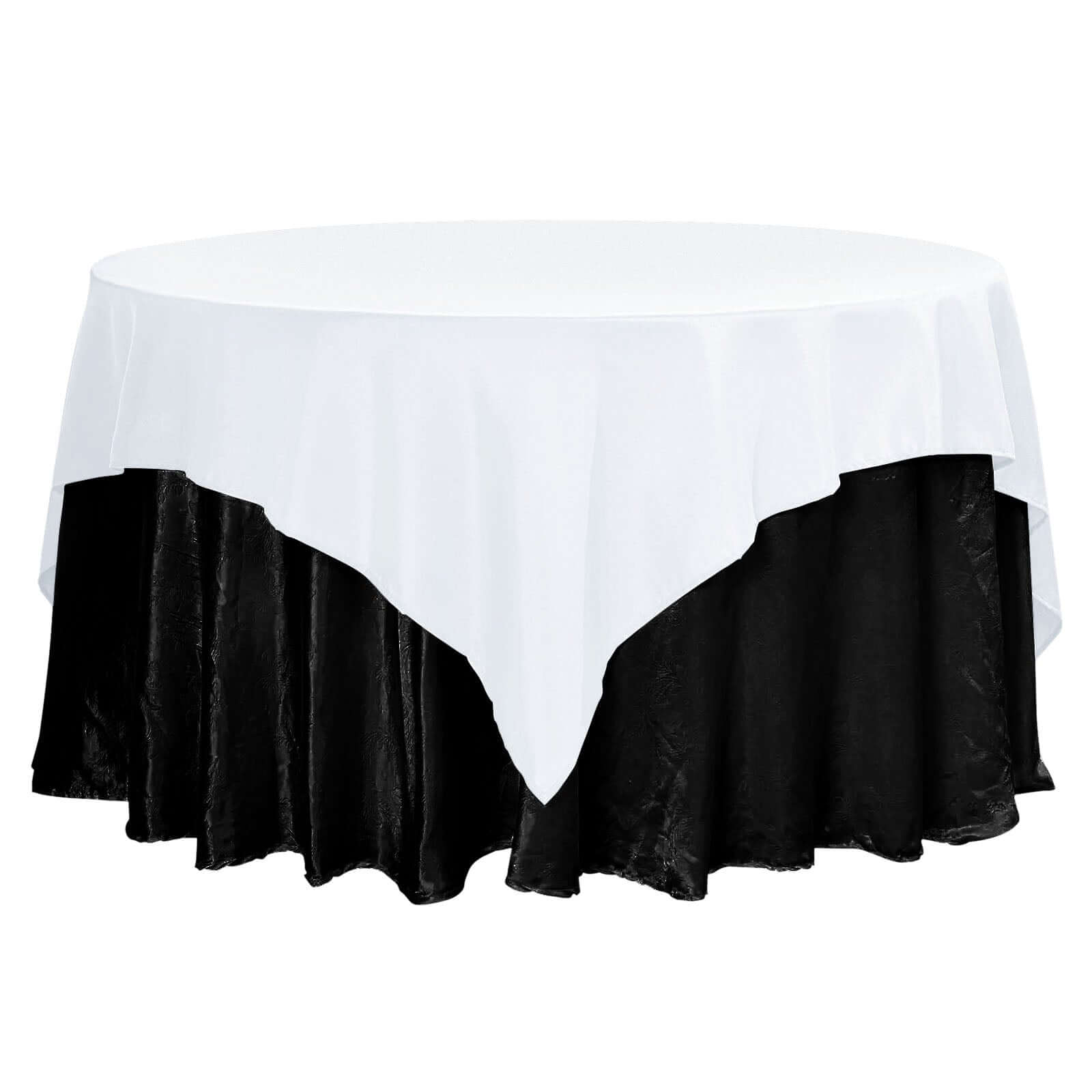 Premium Polyester 70"x70" Table Overlay Square Tablecloth White 220GSM Wrinkle-Resistant Table Cover for Stylish Gatherings Pro Linens