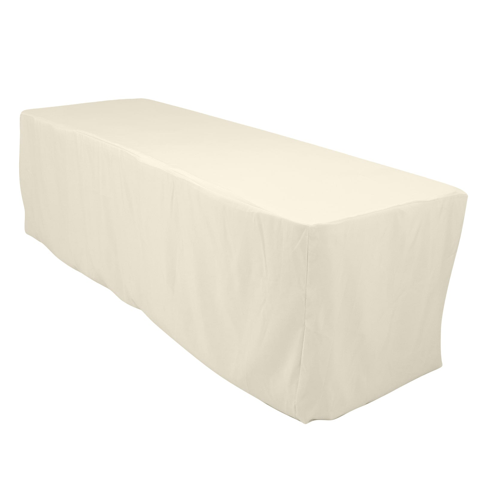 Premium Polyester 8ft Rectangle Tablecloth Ivory Durable Fitted 220GSM Table Cover - Pro Linens