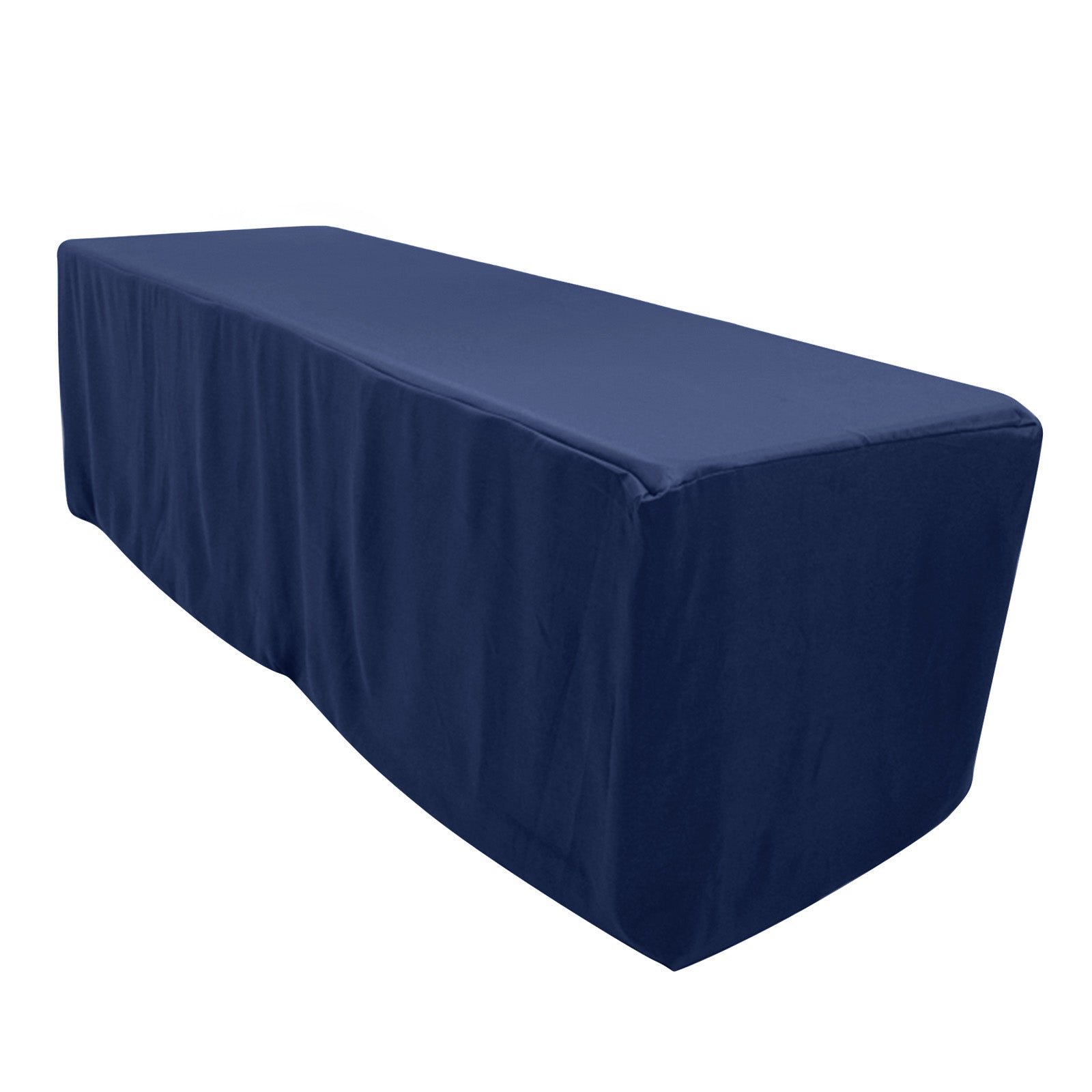 Premium Polyester 8ft Rectangle Tablecloth Navy Blue Durable Fitted 220GSM Table Cover - Pro Linens