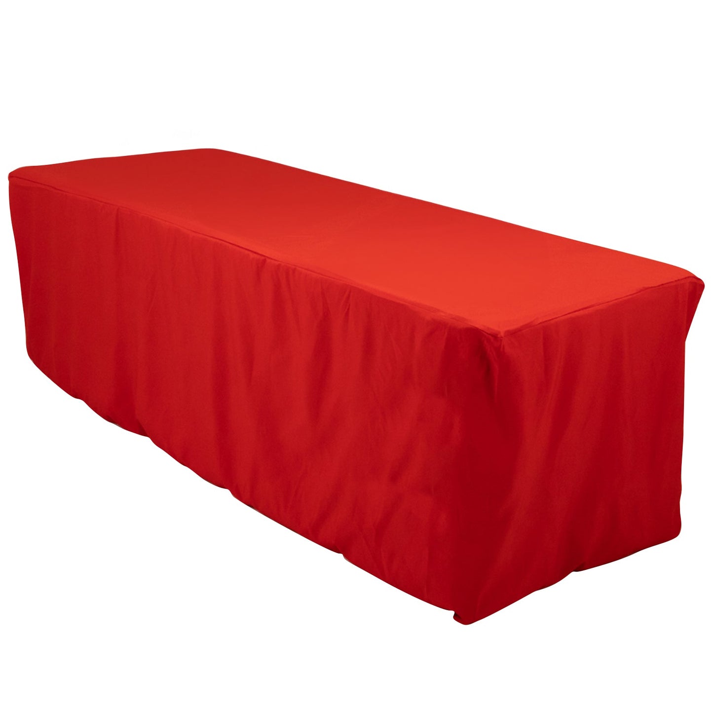 Premium Polyester 8ft Rectangle Tablecloth Red Durable Fitted 220GSM Table Cover Pro Linens